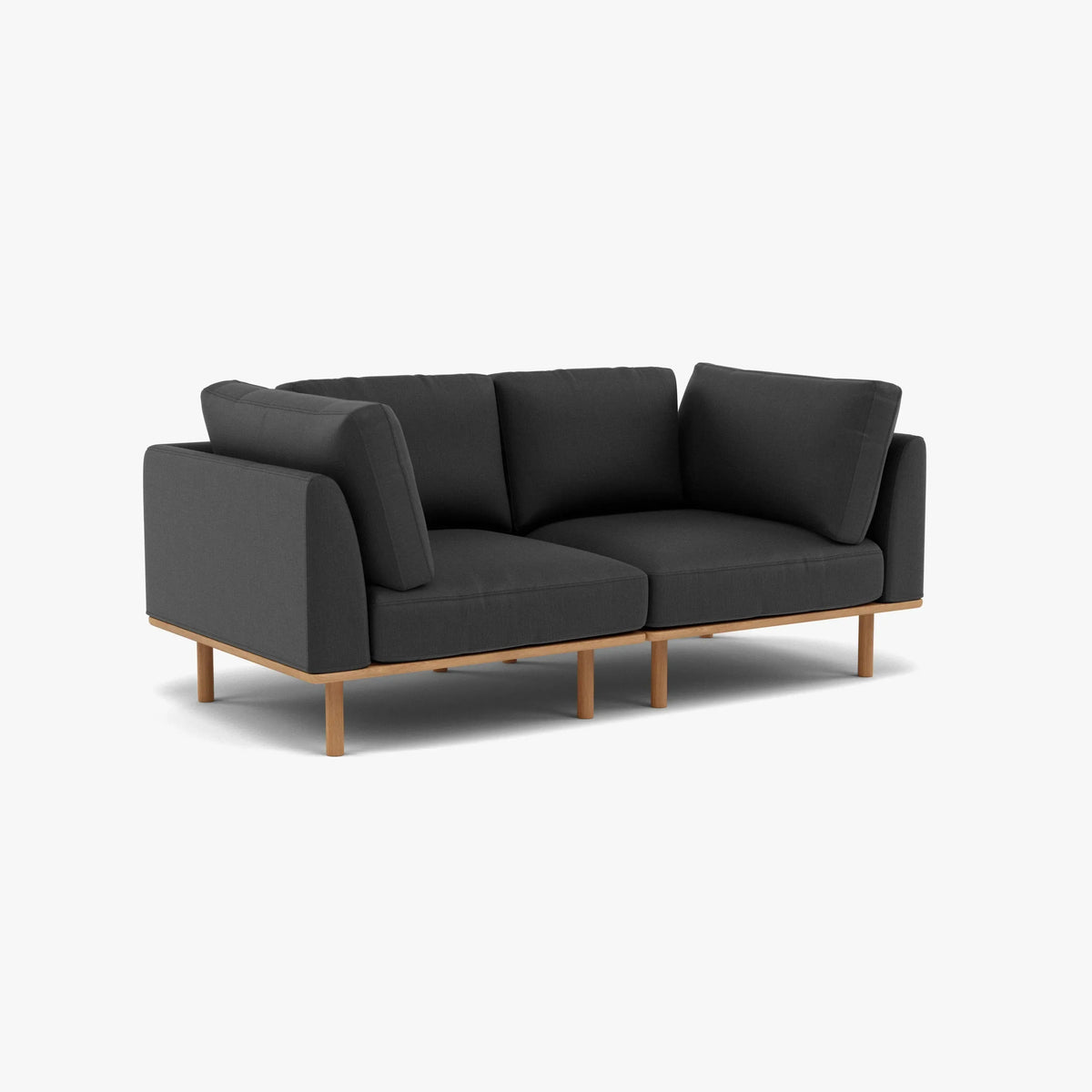 Anika Modular Sofa, coal grey, studio turntable view