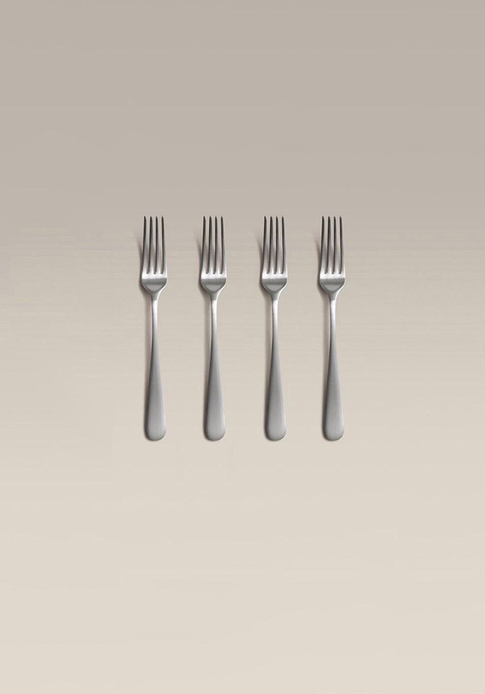 Classic Small Stainless Steel Fork Set, angled three quarter view