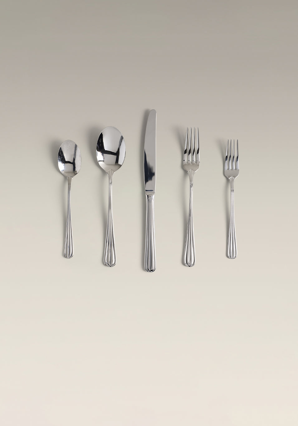 Crescent Four-Person Settings Flatware Set, underside detail