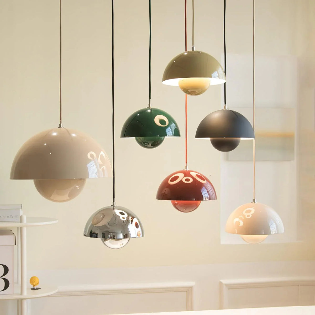 Duo Dome Pendant Light, angled three quarter view