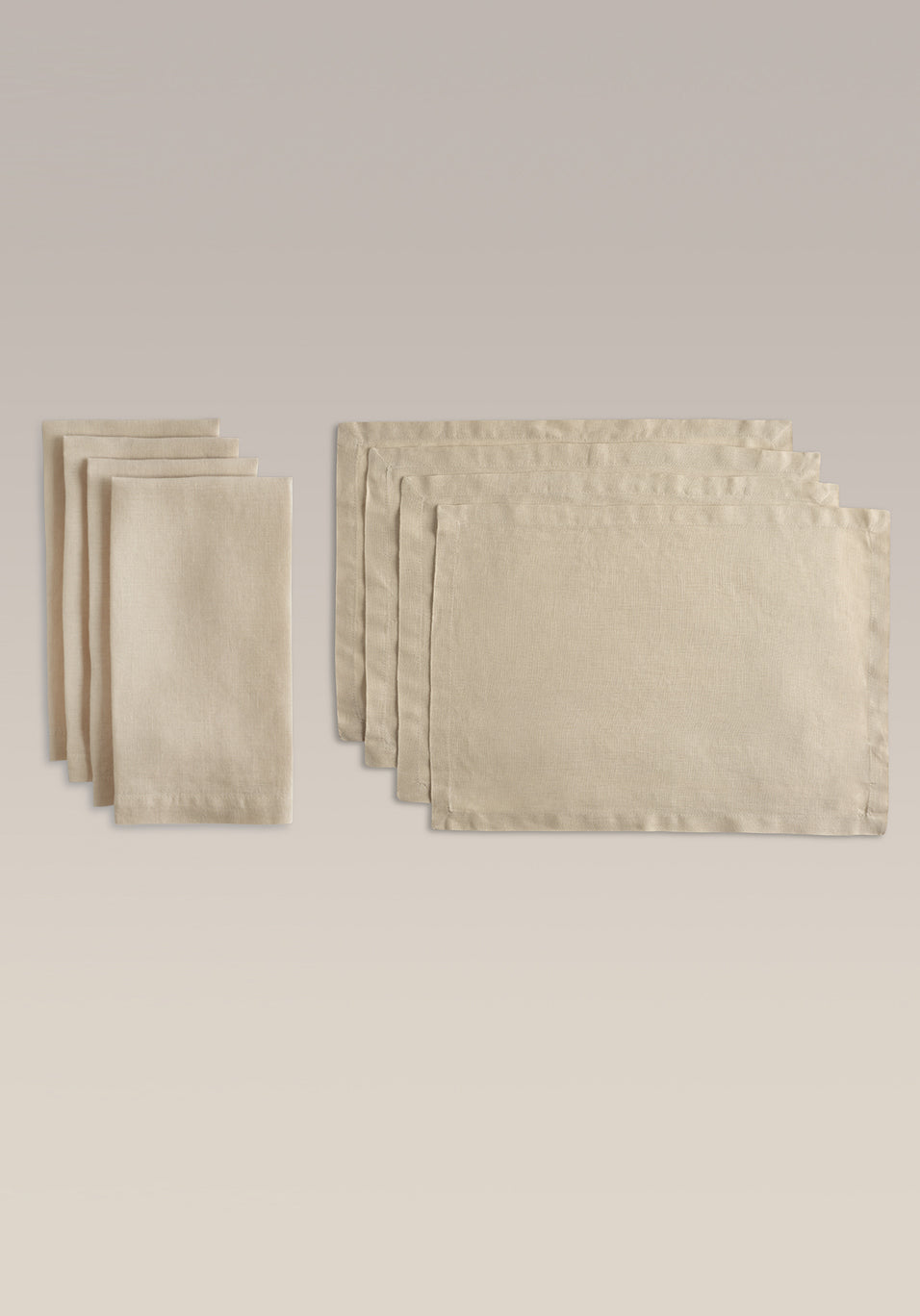 Everyday Linen Napkin and Placemat Set, draped and styled view