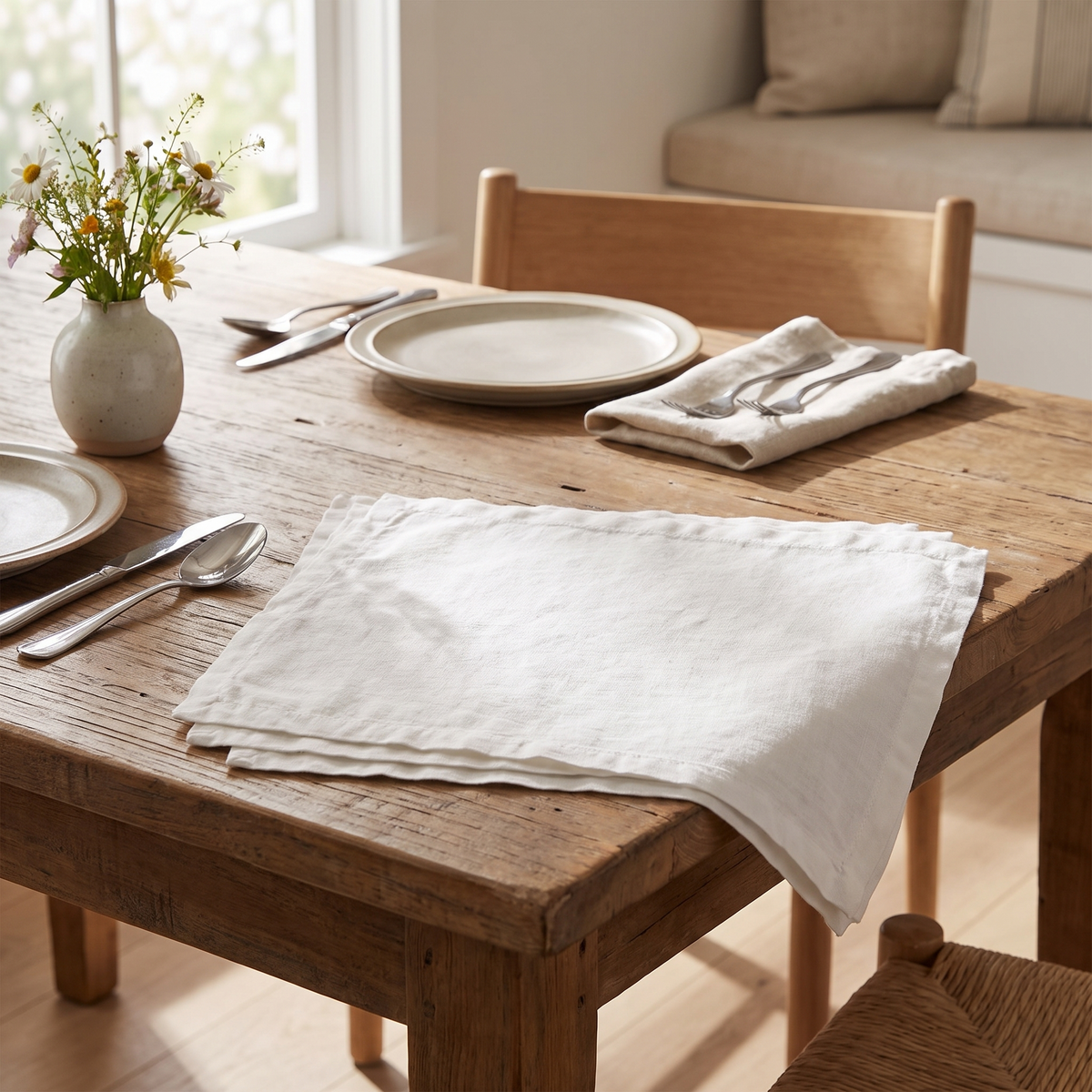Everyday Linen Placemat Set, styled in a real setting