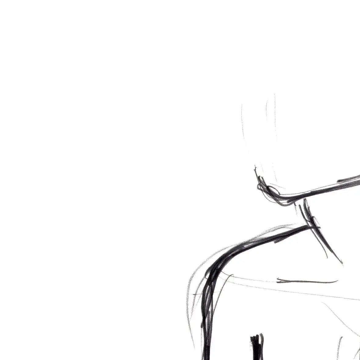 Female Torso Sketch Wall Art