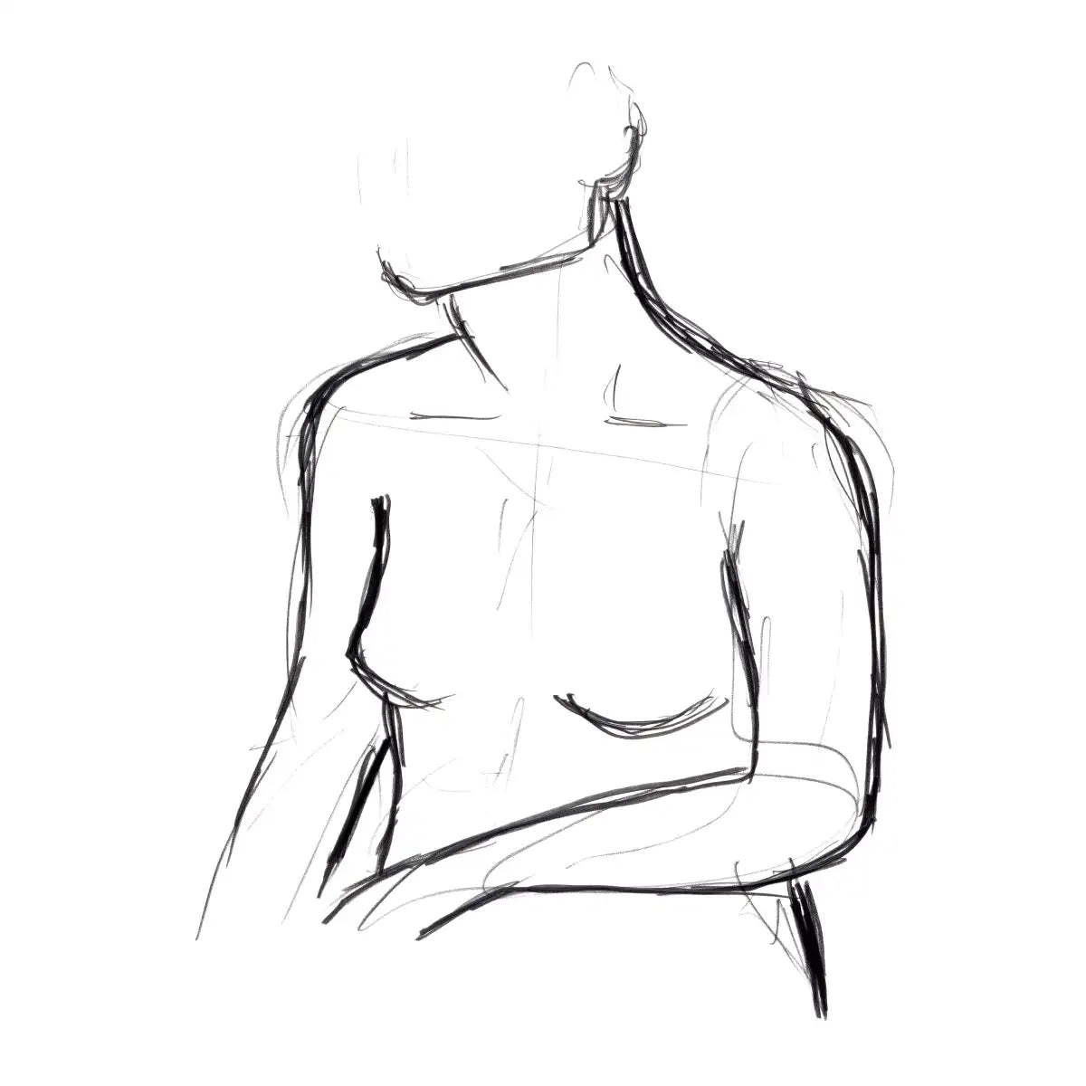 Female Torso Sketch Wall Art