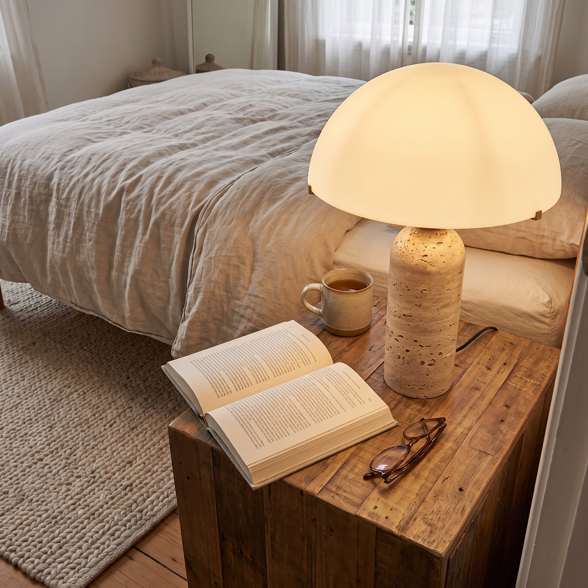Oda Travertine Table Lamp