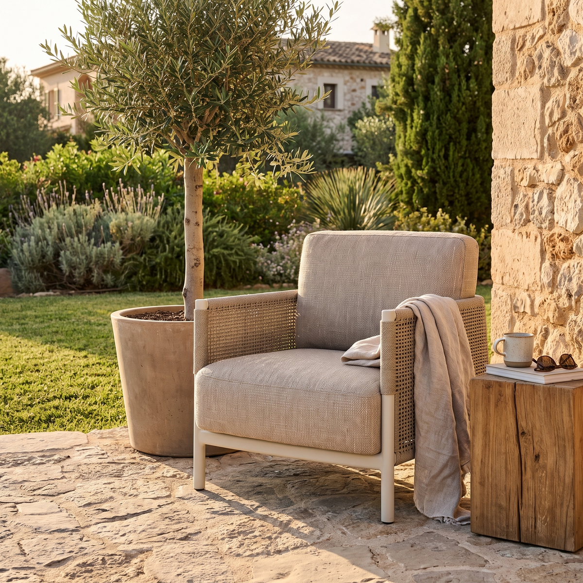 Saratoga Lounge Chair in Dune Aluminum