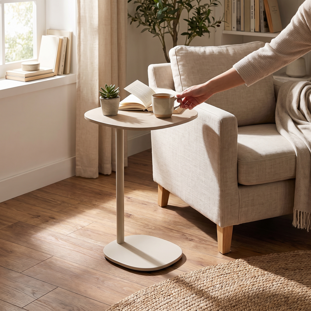 Saratoga Side Table in Dune Aluminum