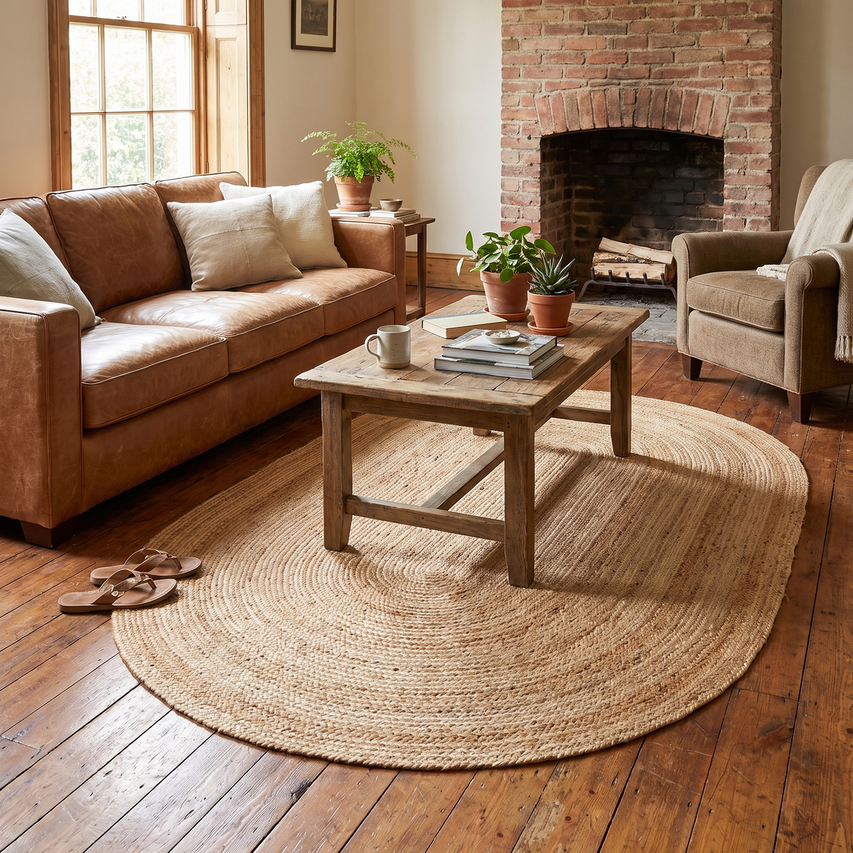 Eternal Oval Jute Rug - Natural
