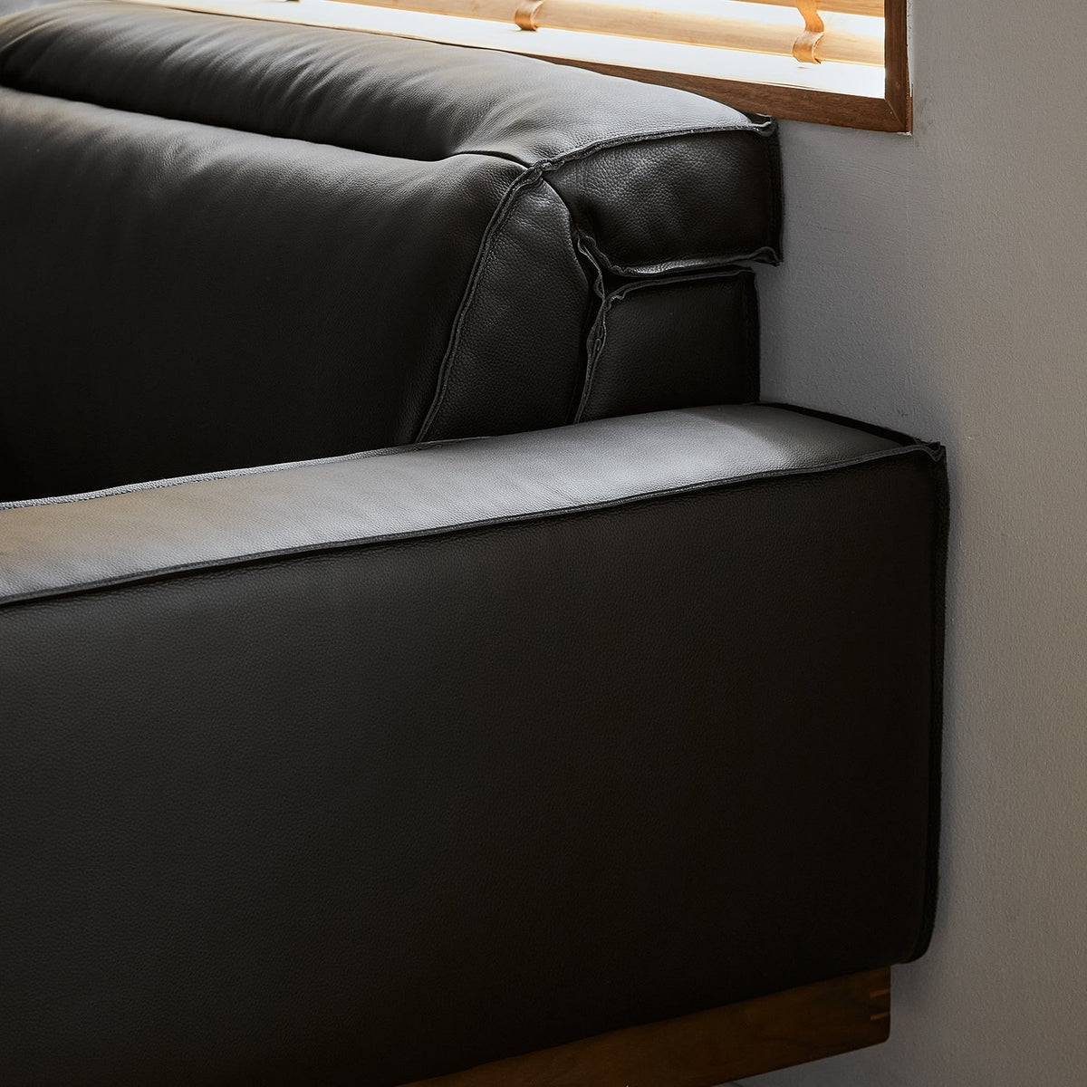 Japandi Genuine Leather 1 Seater Sofa RIVER