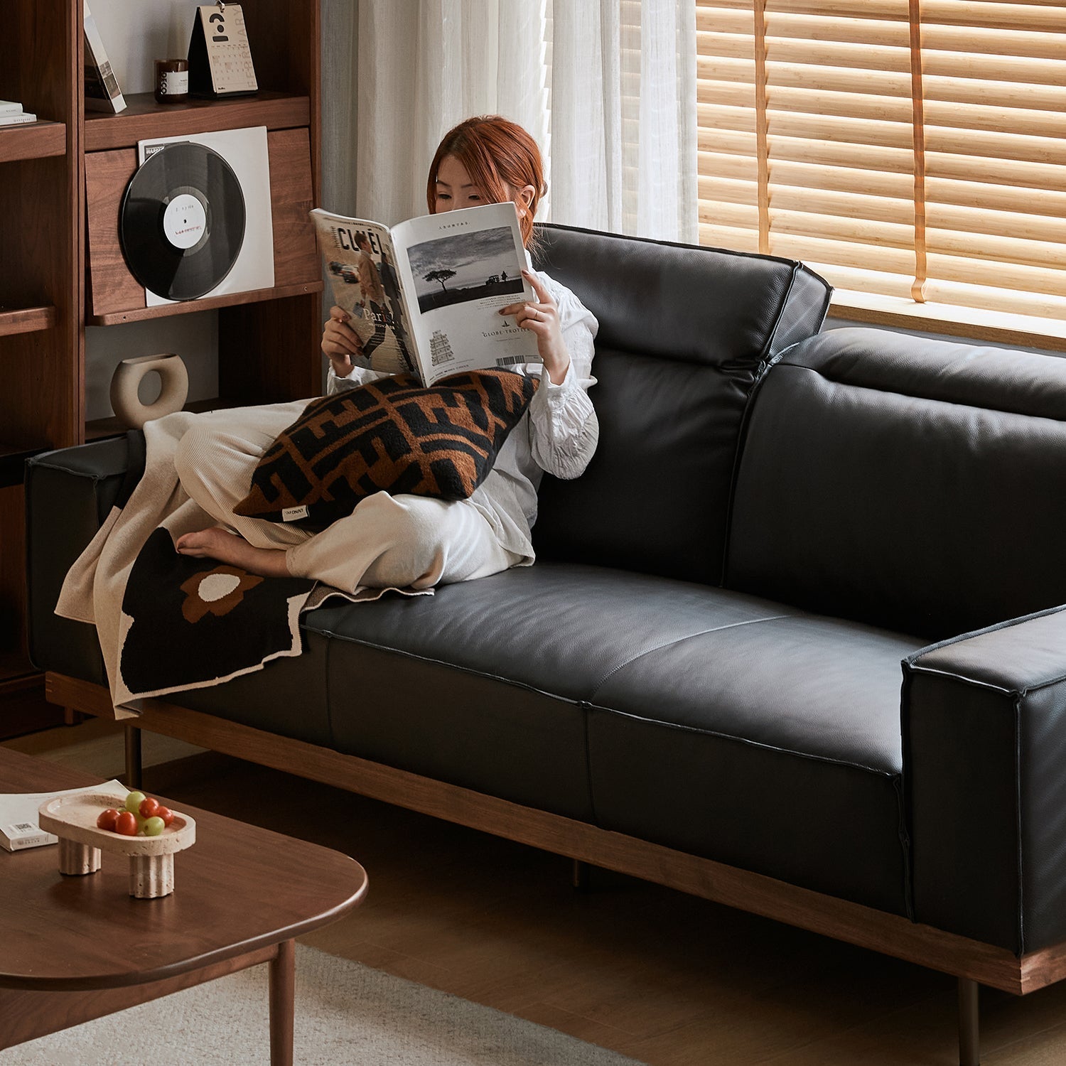 Japandi Genuine Leather L Shape Sofa 3+L RIVER