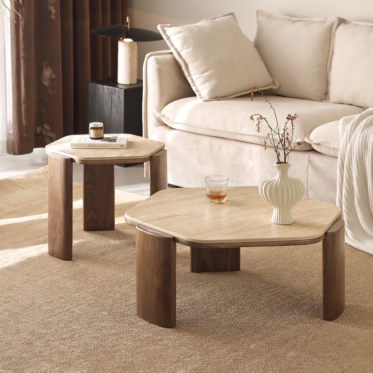 Japandi Sintered Stone Coffee Table Set SILENCE