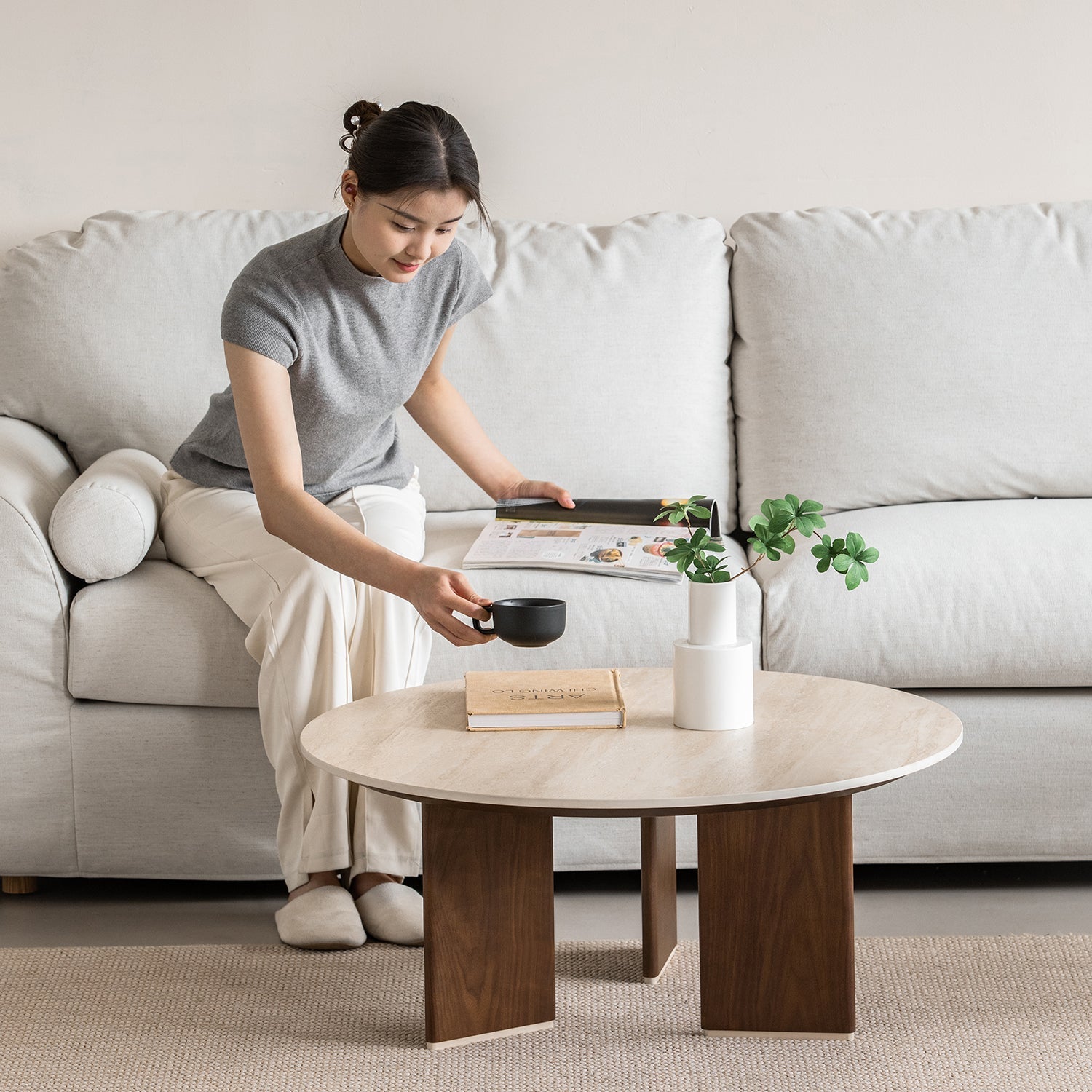 Japandi Sintered Stone Coffee Table Set VALE