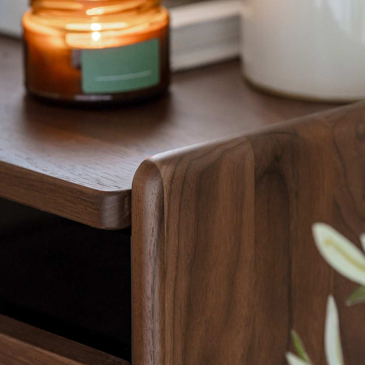 Japandi Walnut Wood Side Table DUSK