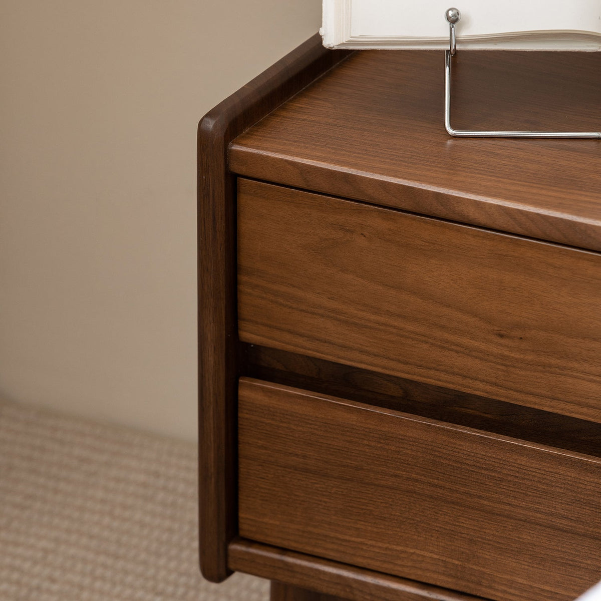 Japandi Walnut Wood Side Table VISTA