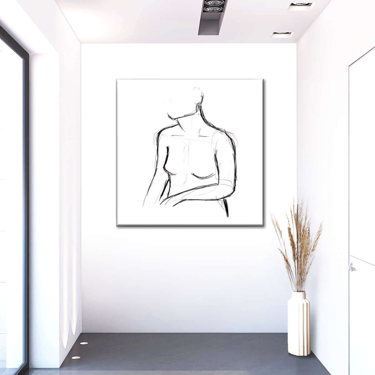 Female Torso Sketch Wall Art