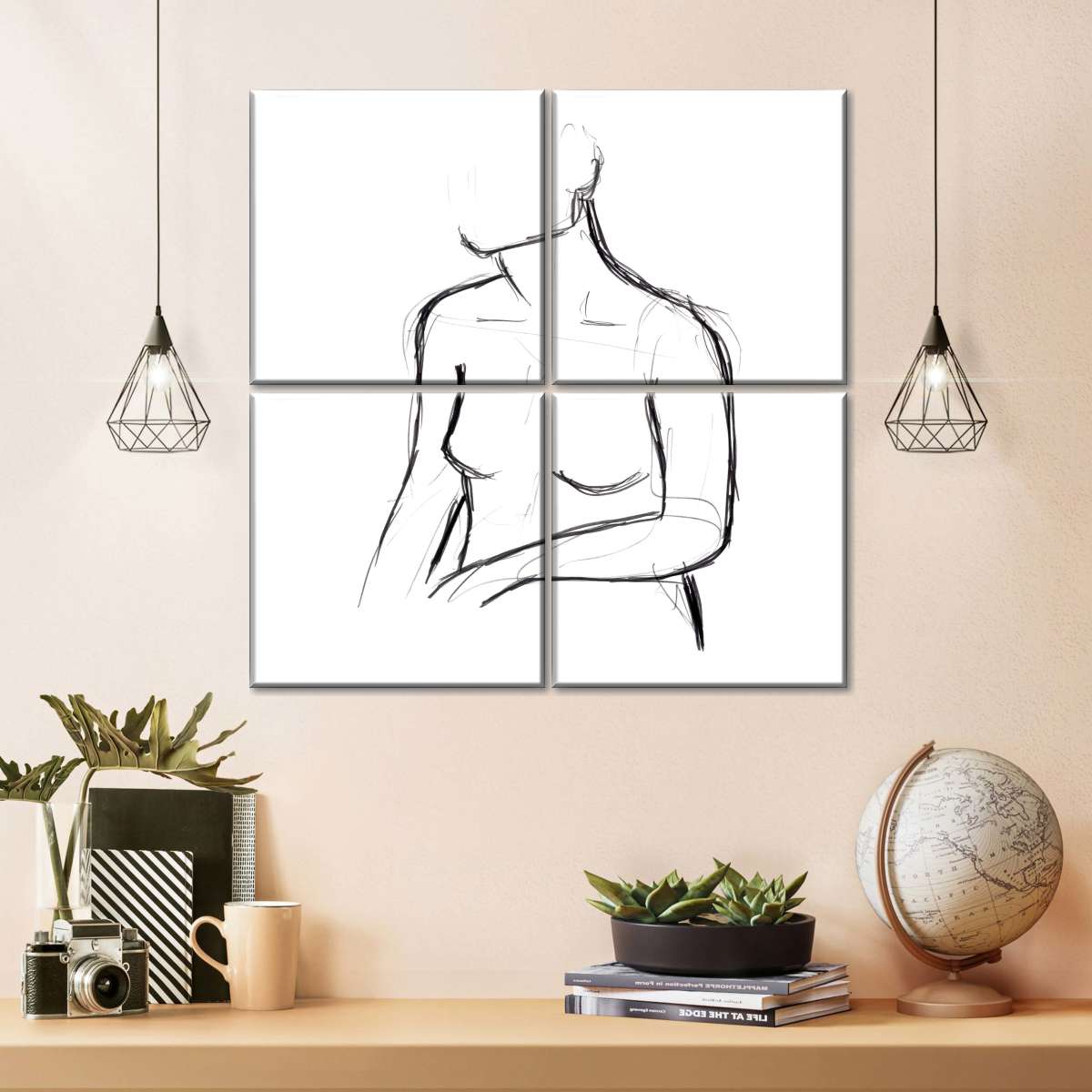 Female Torso Sketch Wall Art