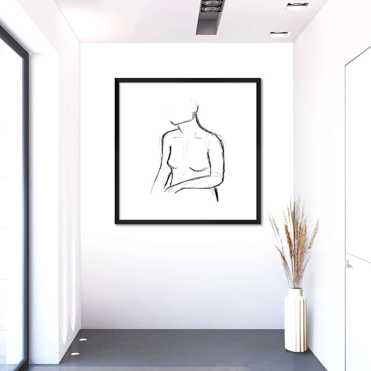 Female Torso Sketch Wall Art