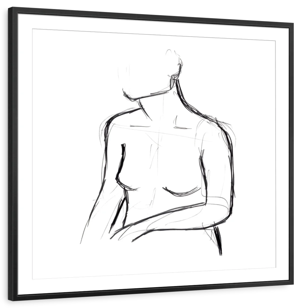 Female Torso Sketch Wall Art
