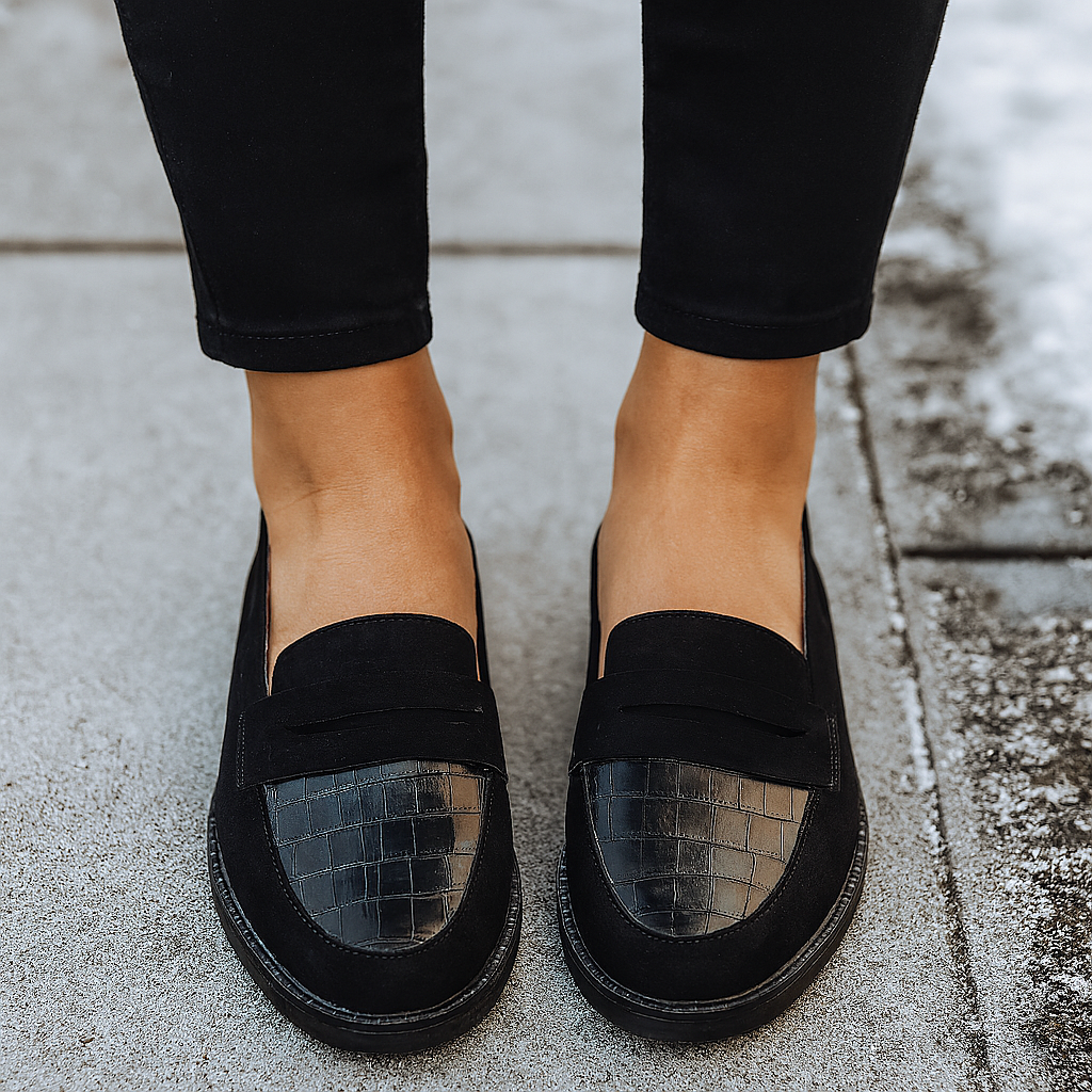 Mocassins Jillian en crocodile pour femme