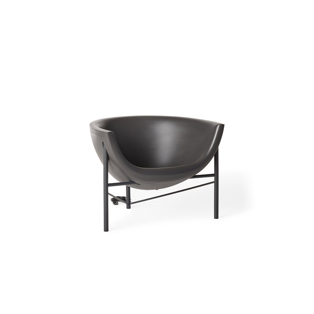 Kosmos Heated Charcoal Lounge Chair, side profile