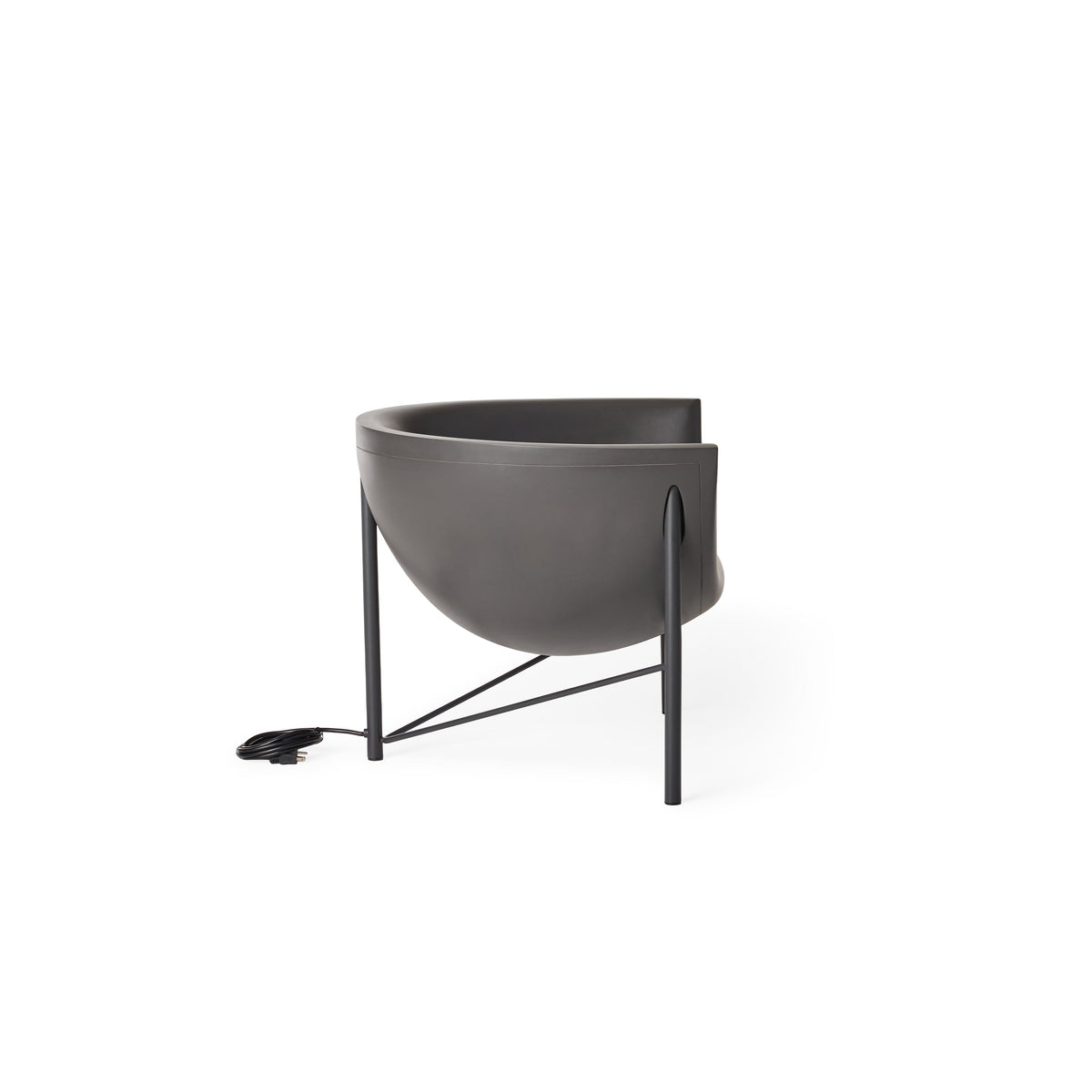 Kosmos Heated Charcoal Lounge Chair, cushion and fabric texture close up