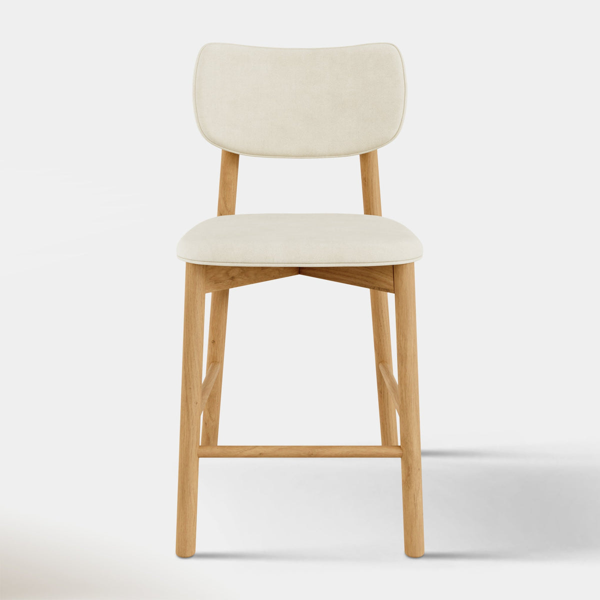 Maia Counter Stool - Beige & Oak