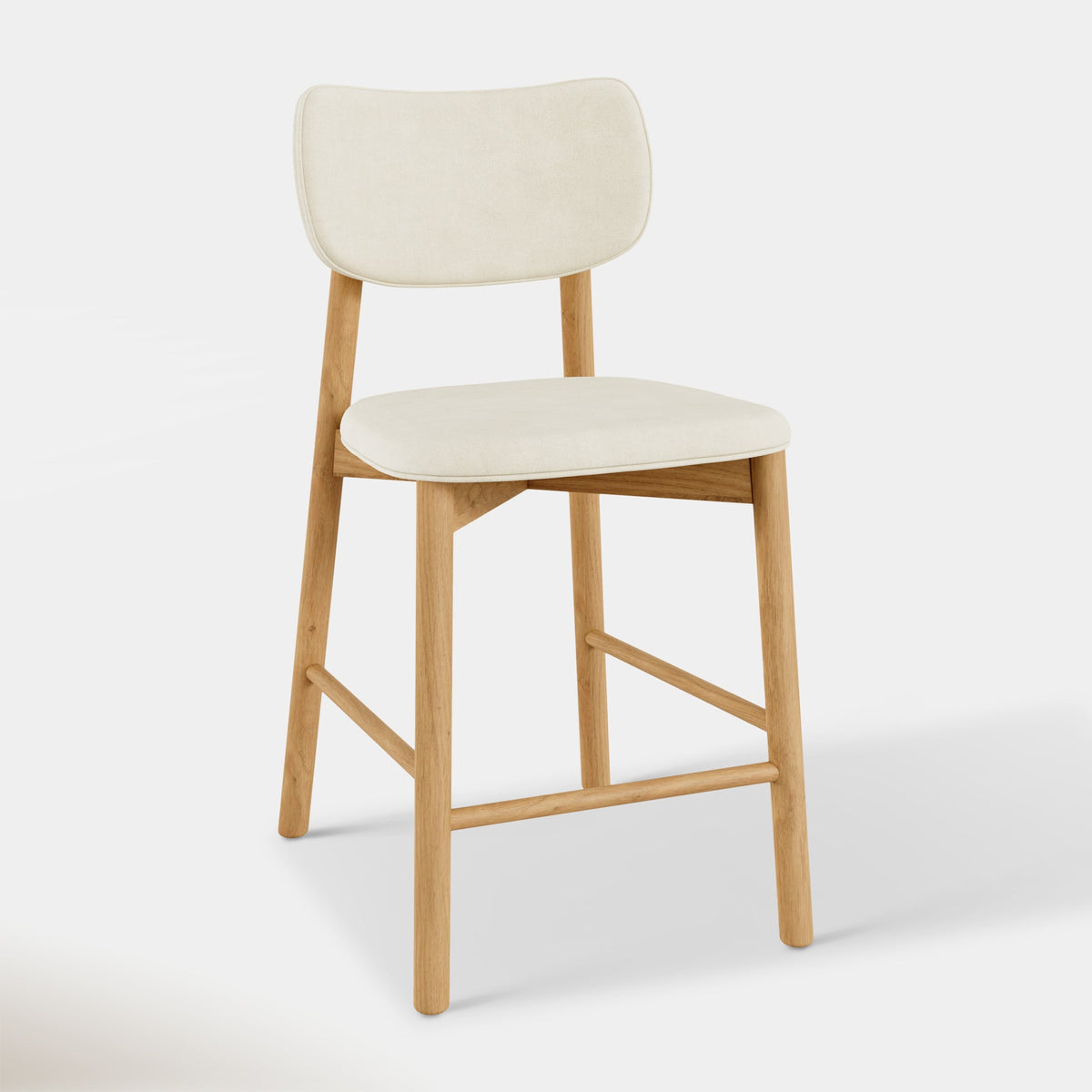 Maia Counter Stool - Beige & Oak