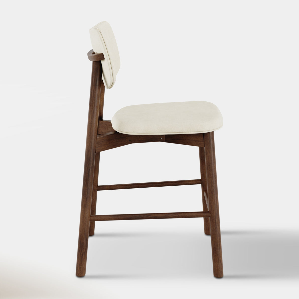 Maia Counter Stool - Ivory & Walnut