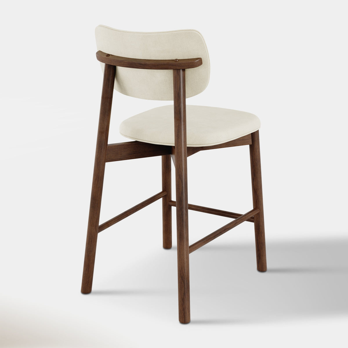 Maia Counter Stool - Ivory & Walnut
