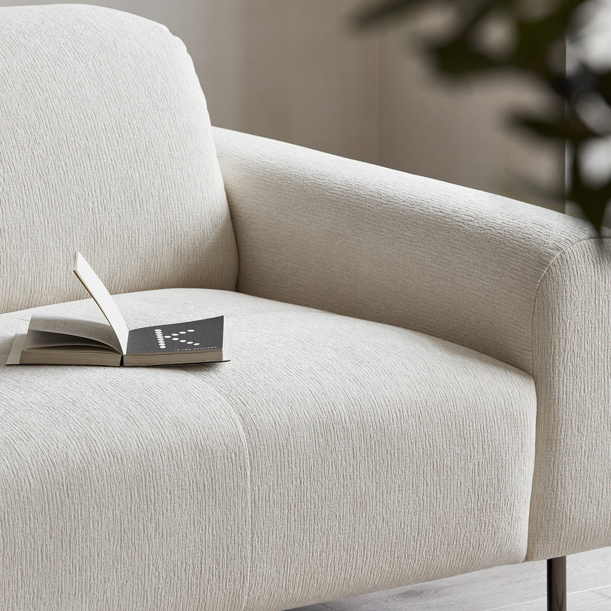 Minimalist Chenille Velvet Fabric 1 Seater Sofa DRIFT