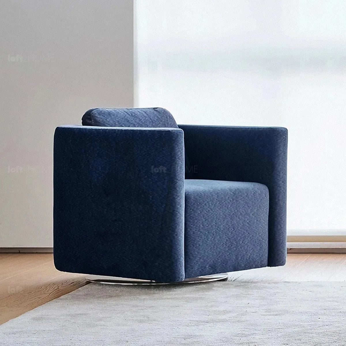 Minimalist Fabric 1 Seater Revolving Sofa VARIEGATED