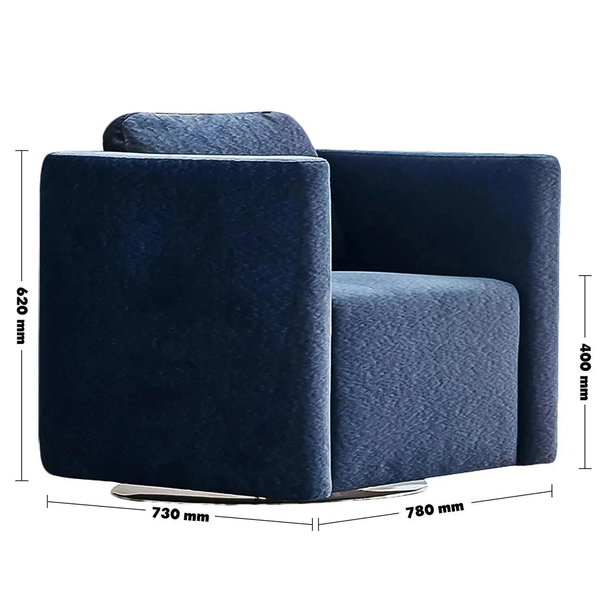 Minimalist Fabric 1 Seater Revolving Sofa VARIEGATED