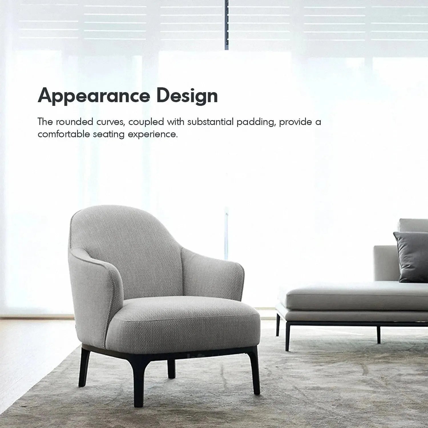 Minimalist Fabric 1 Seater Sofa RINA