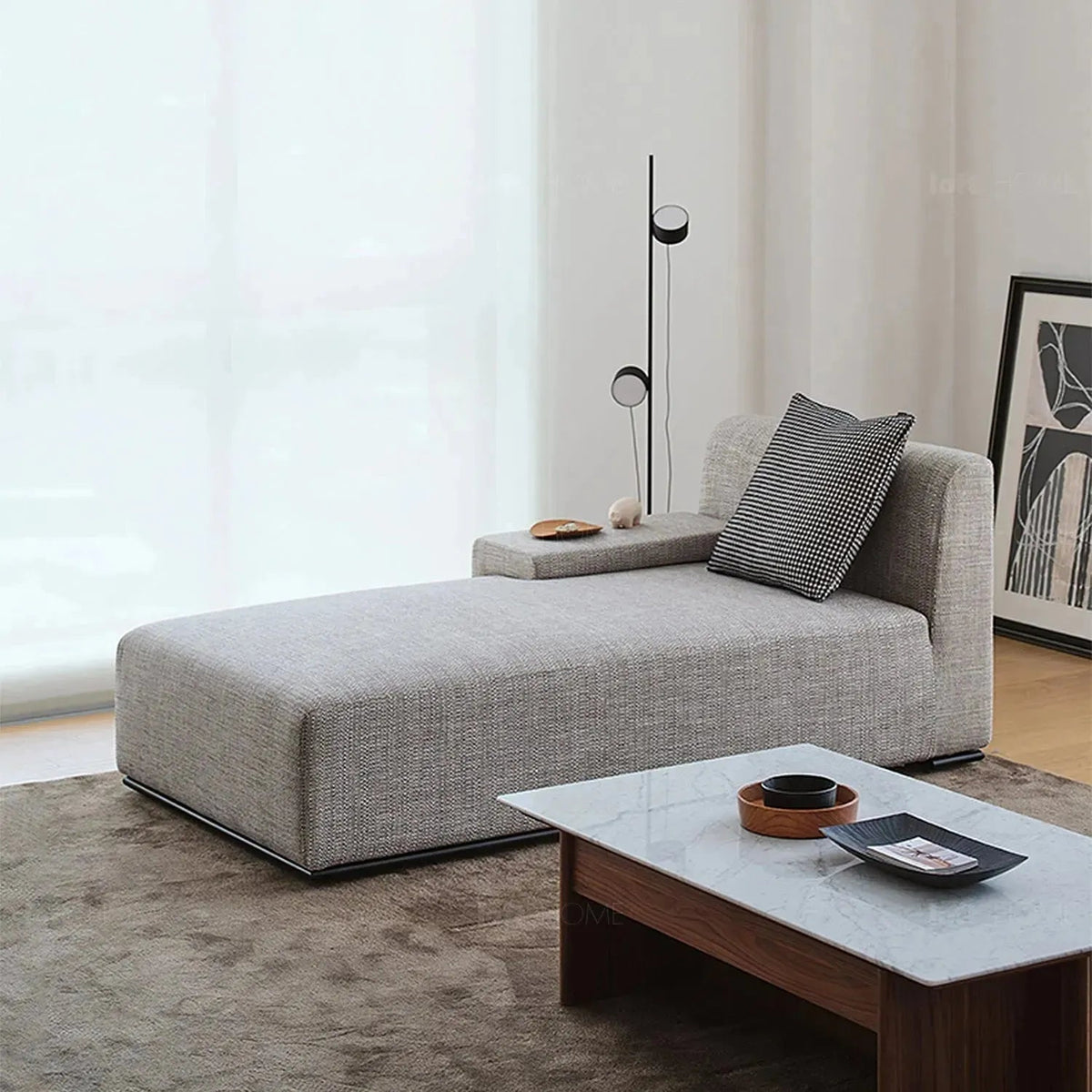 Minimalist Fabric L Shape Sectional Sofa NEMO 3+L