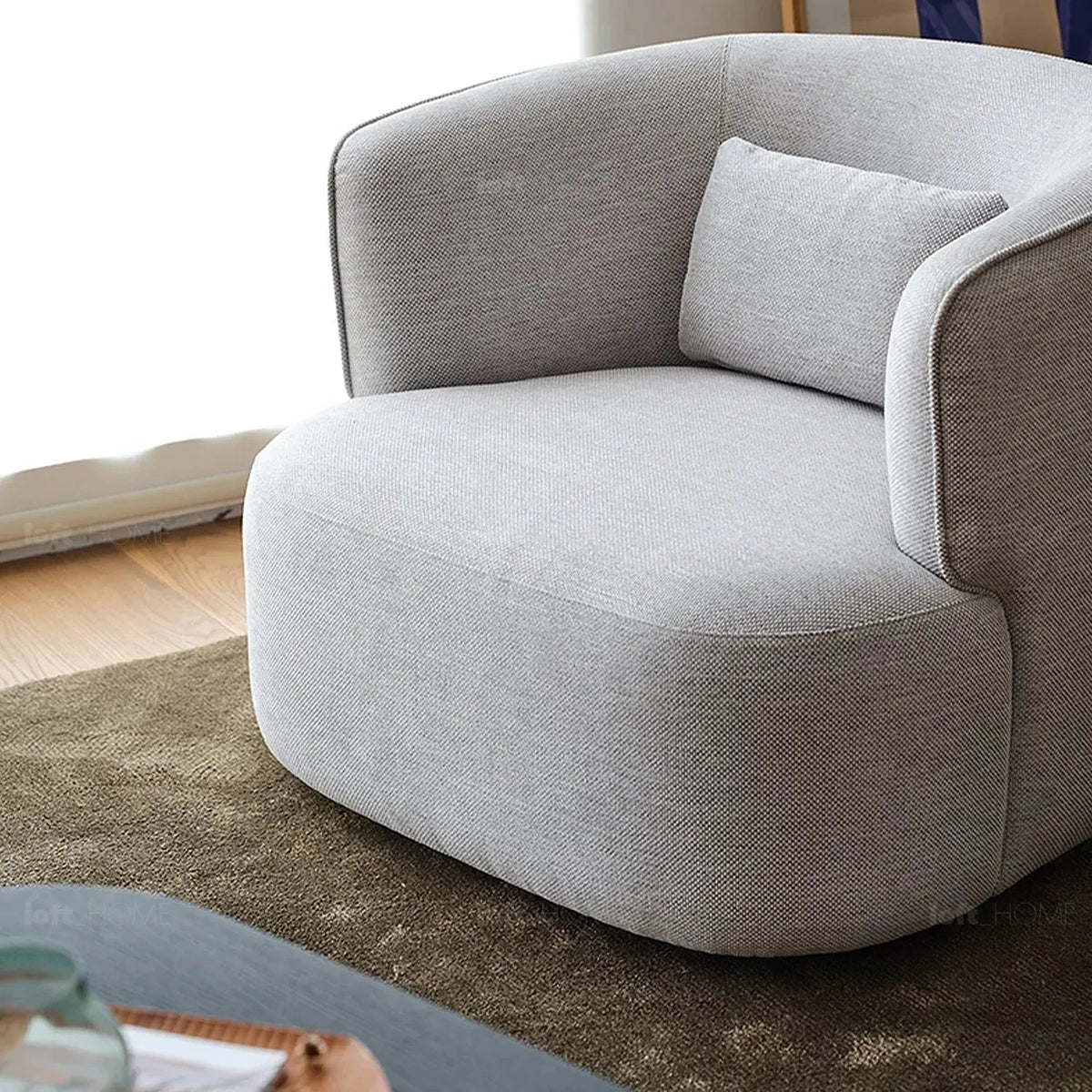 Minimalist Fabric Revolving 1 Seater Sofa HEB