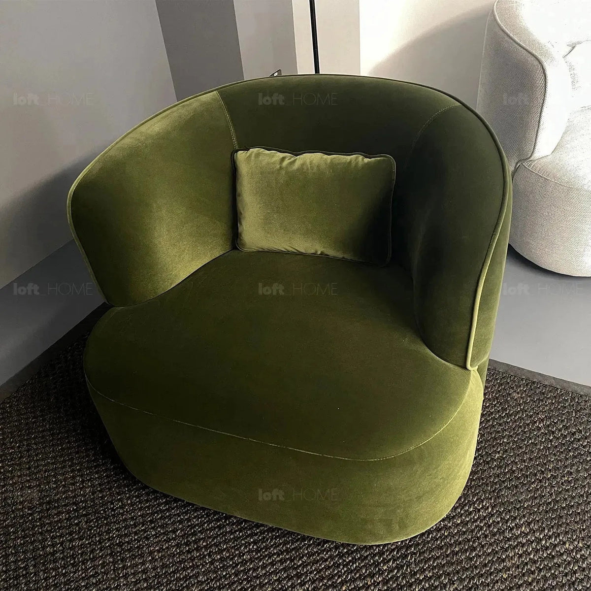 Minimalist Fabric Revolving 1 Seater Sofa HEB