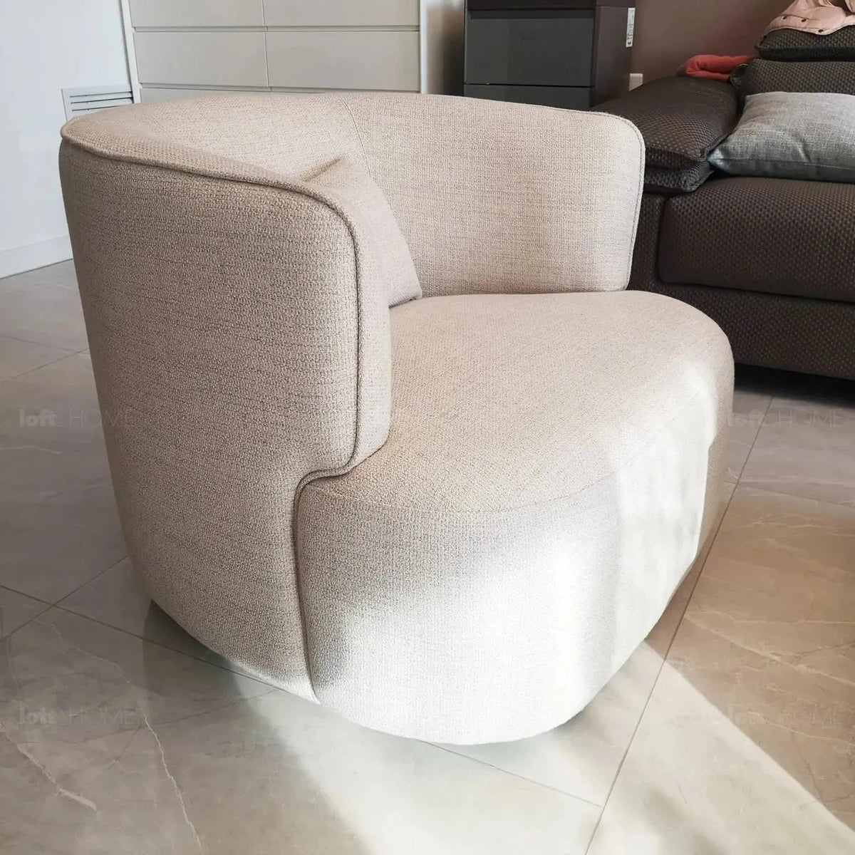 Minimalist Fabric Revolving 1 Seater Sofa HEB