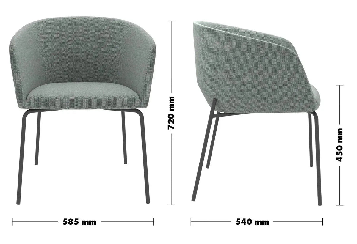 Minimalist Metal Fabric Dining Chair SLICING