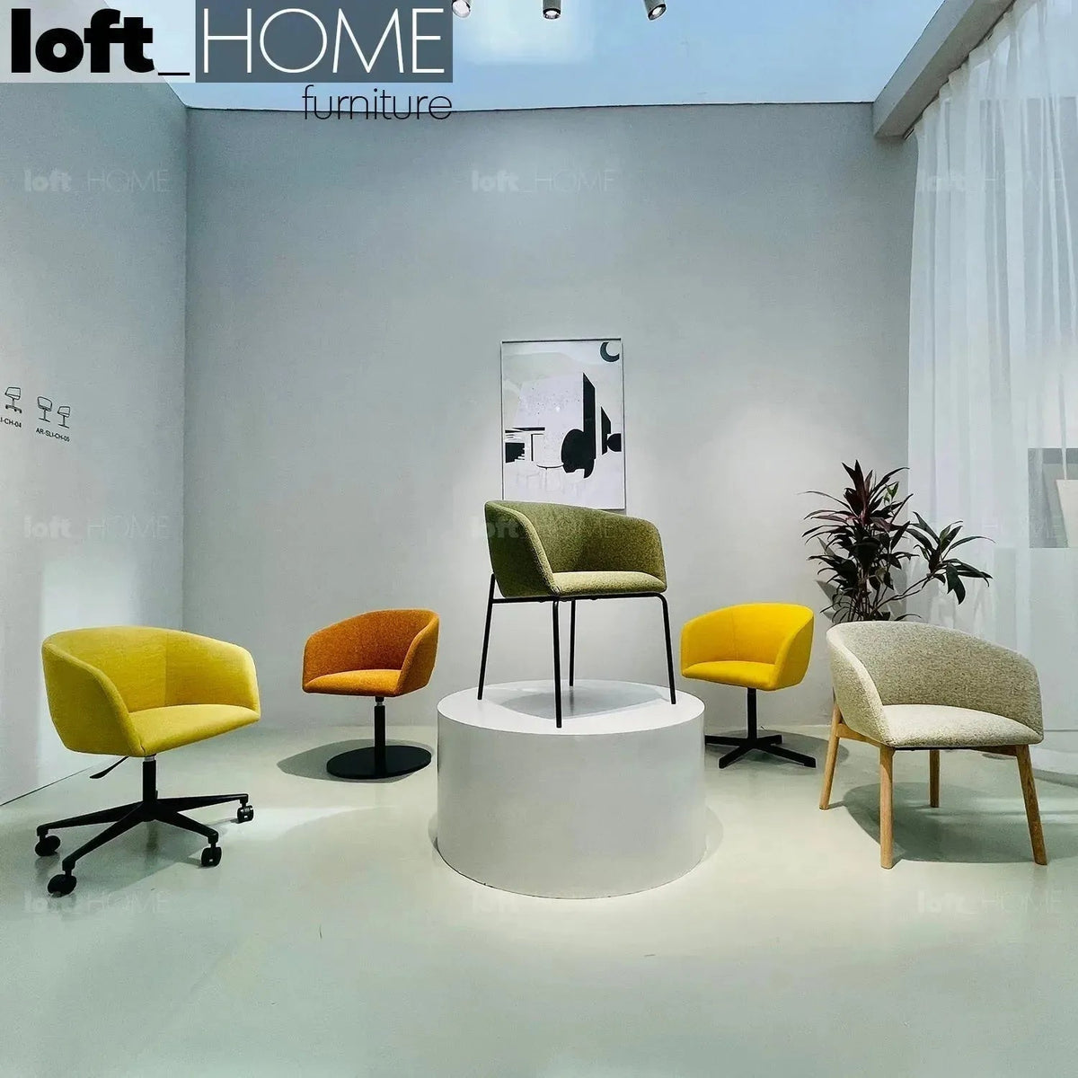 Minimalist Metal Fabric Dining Chair SLICING