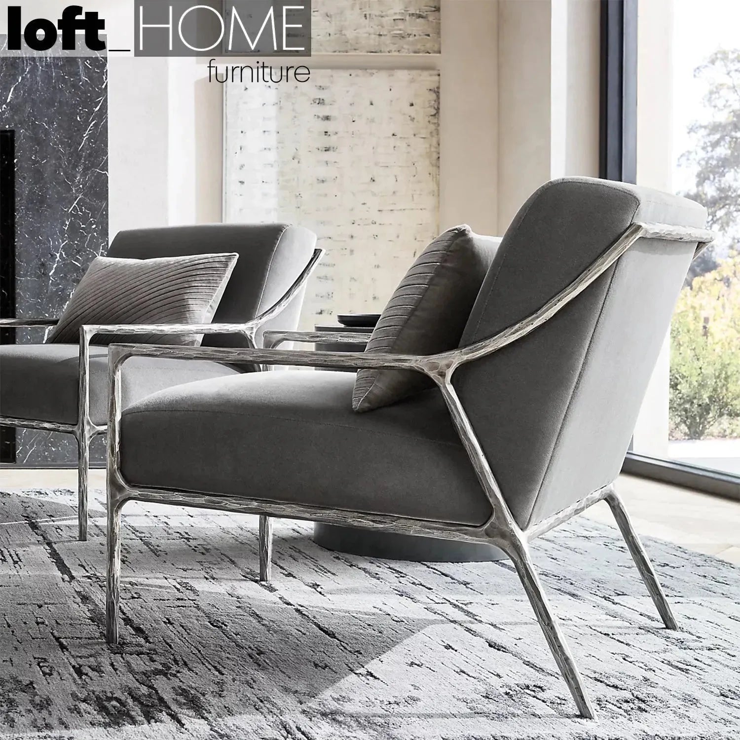 Minimalist Fabric 1 Seater Sofa THADDEUS SLOPE