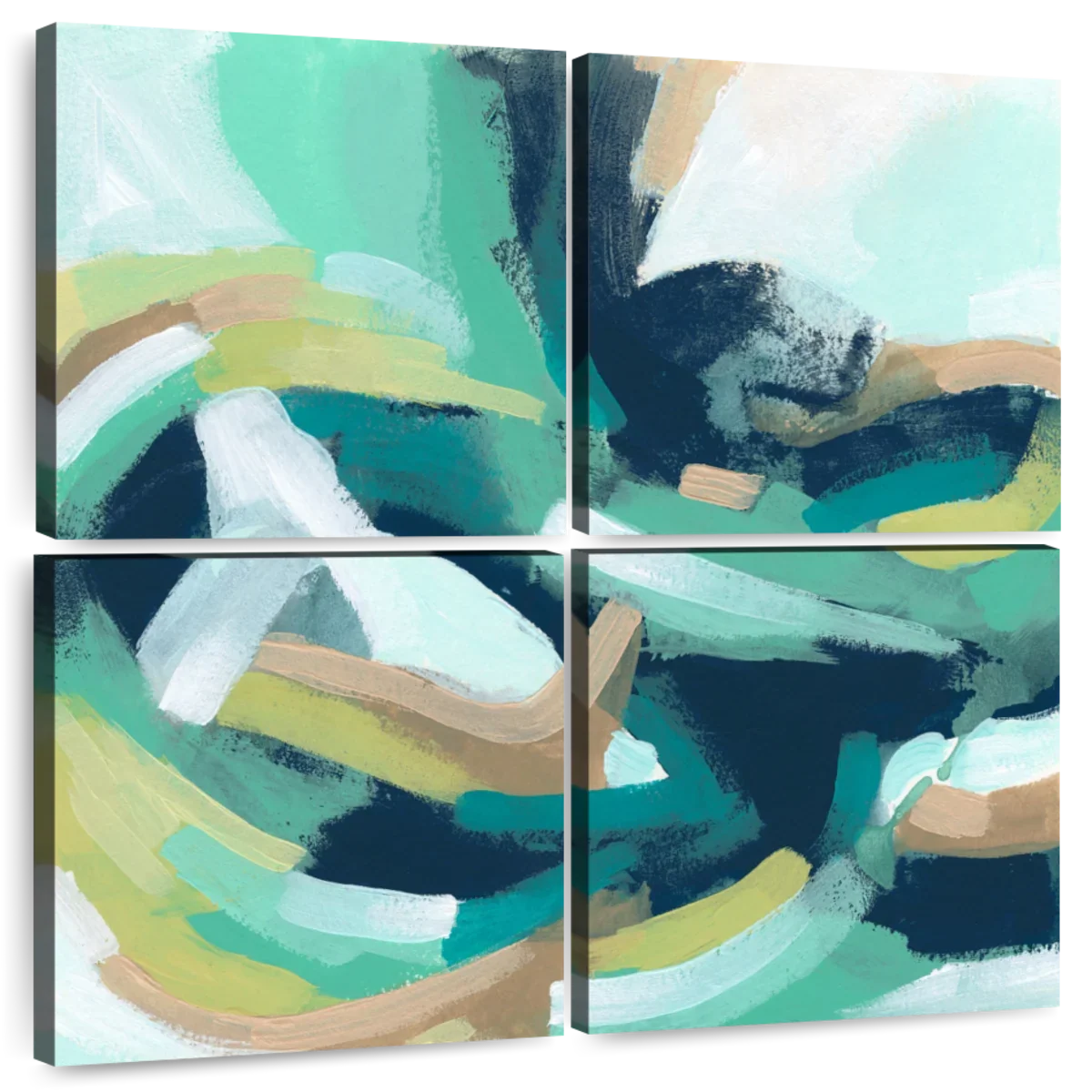 Teal Swirl Abstract IV Wall Art