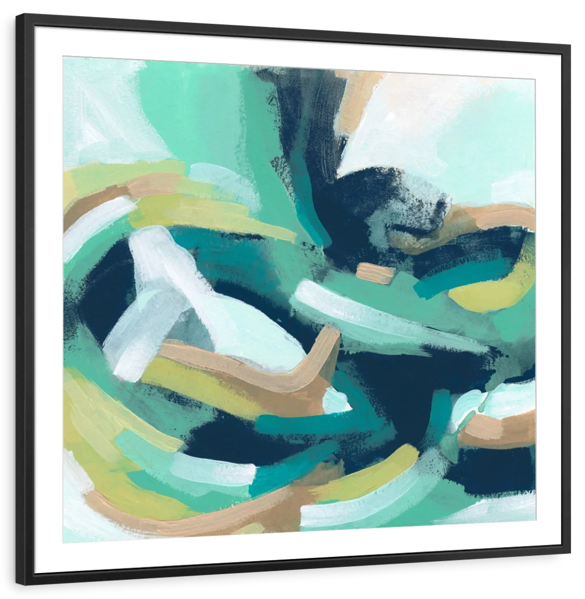 Teal Swirl Abstract IV Wall Art
