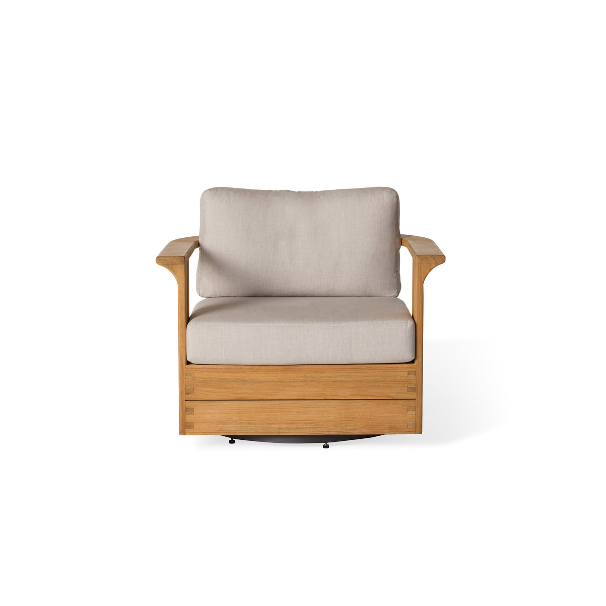 Ojai Teak Swivel Lounge Chair, front view