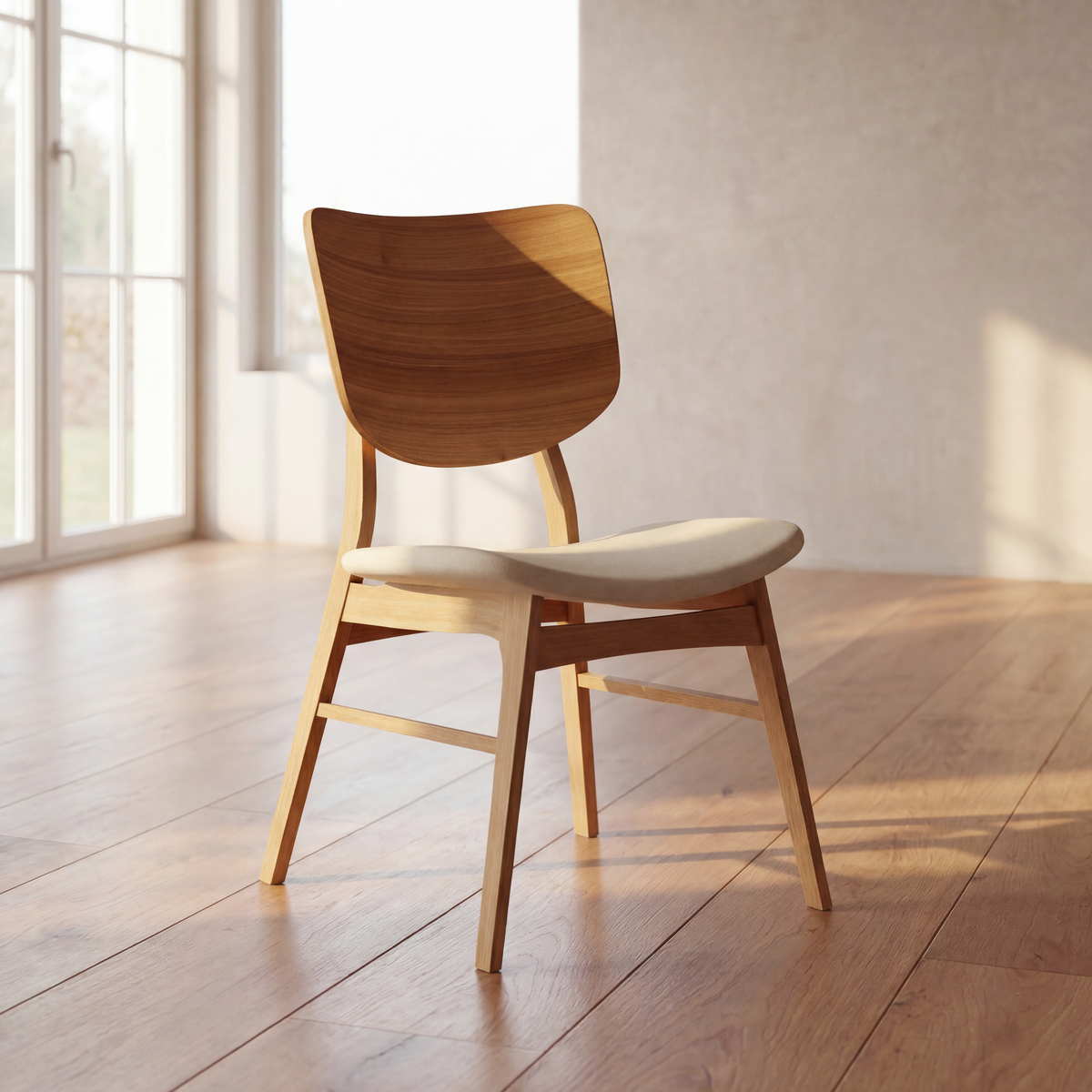 Anders Dining Chair - Beige & Oak