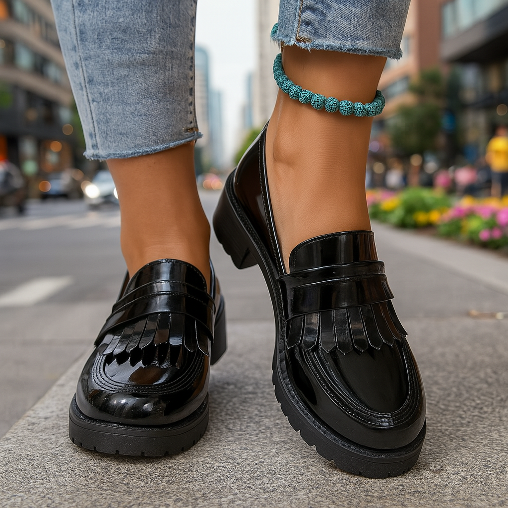 Mocassins en cuir verni Sabrina pour femme