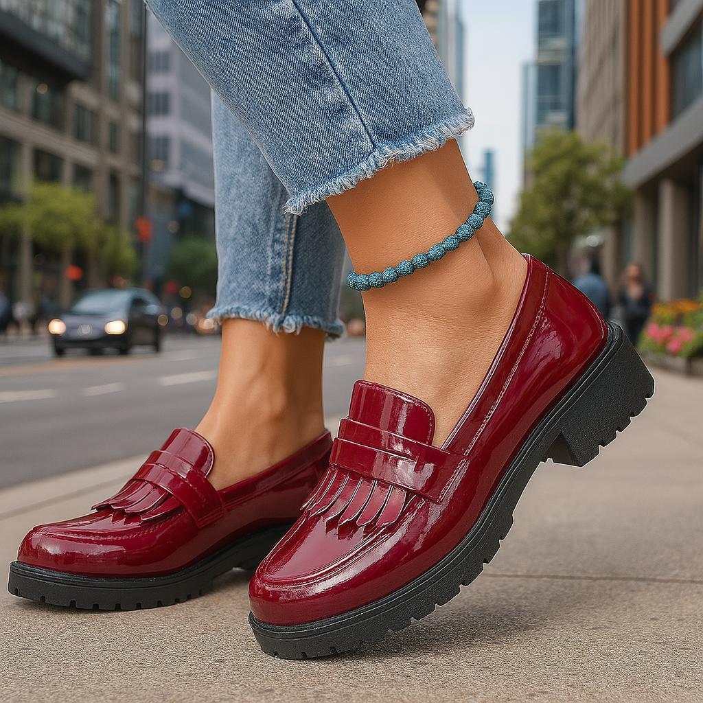 Mocassins en cuir verni Sabrina pour femme