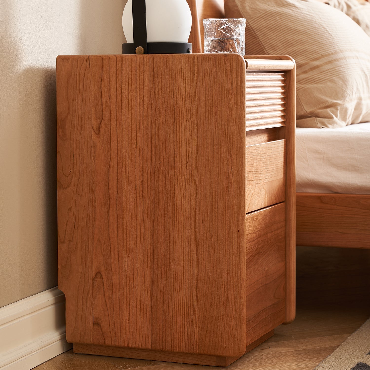 Scandinavian Cherry Wood Side Table AURIA