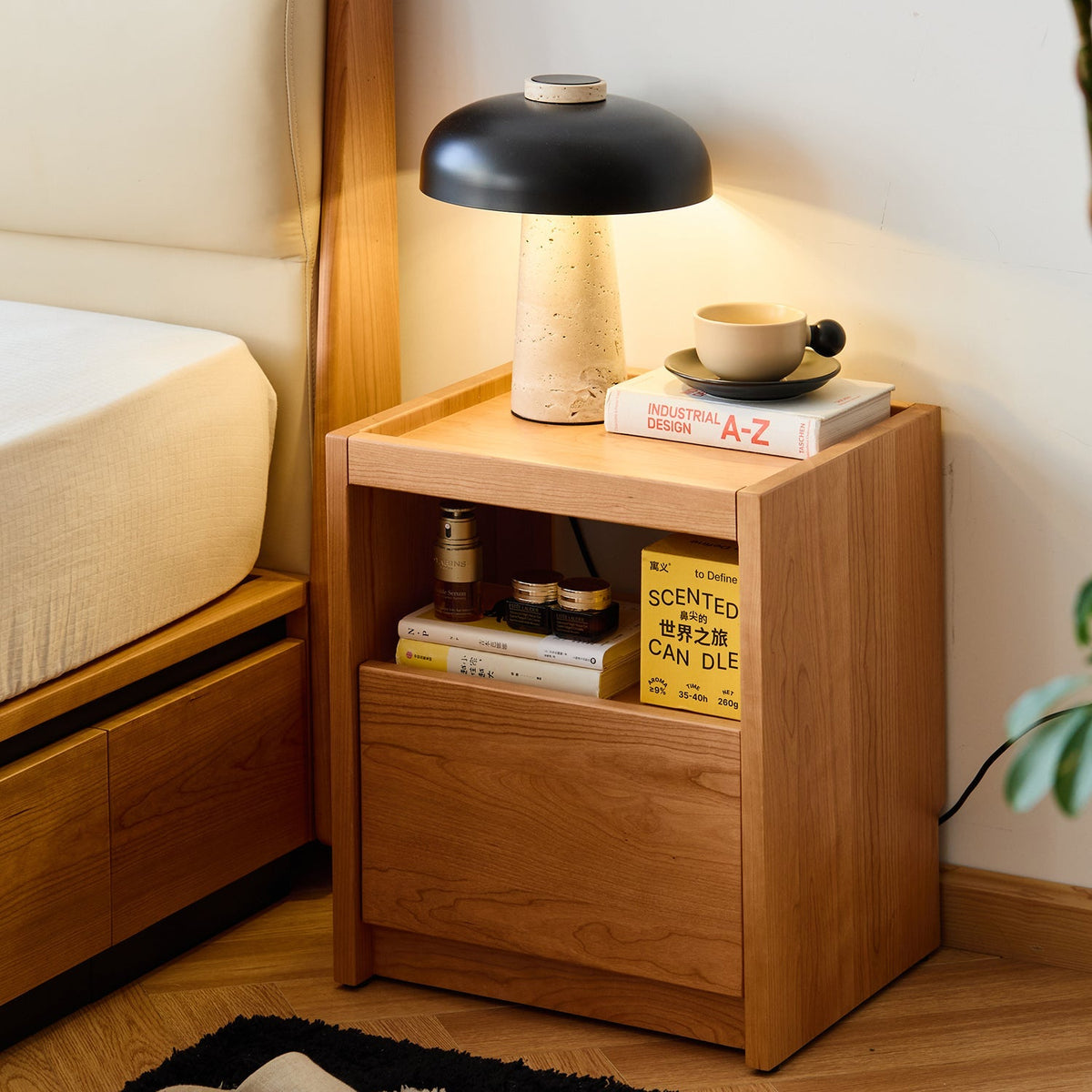 Scandinavian Cherry Wood Side Table SUGAR