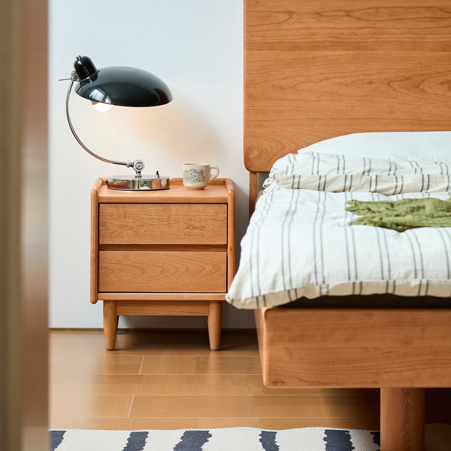Scandinavian Cherry Wood Side Table VISTA