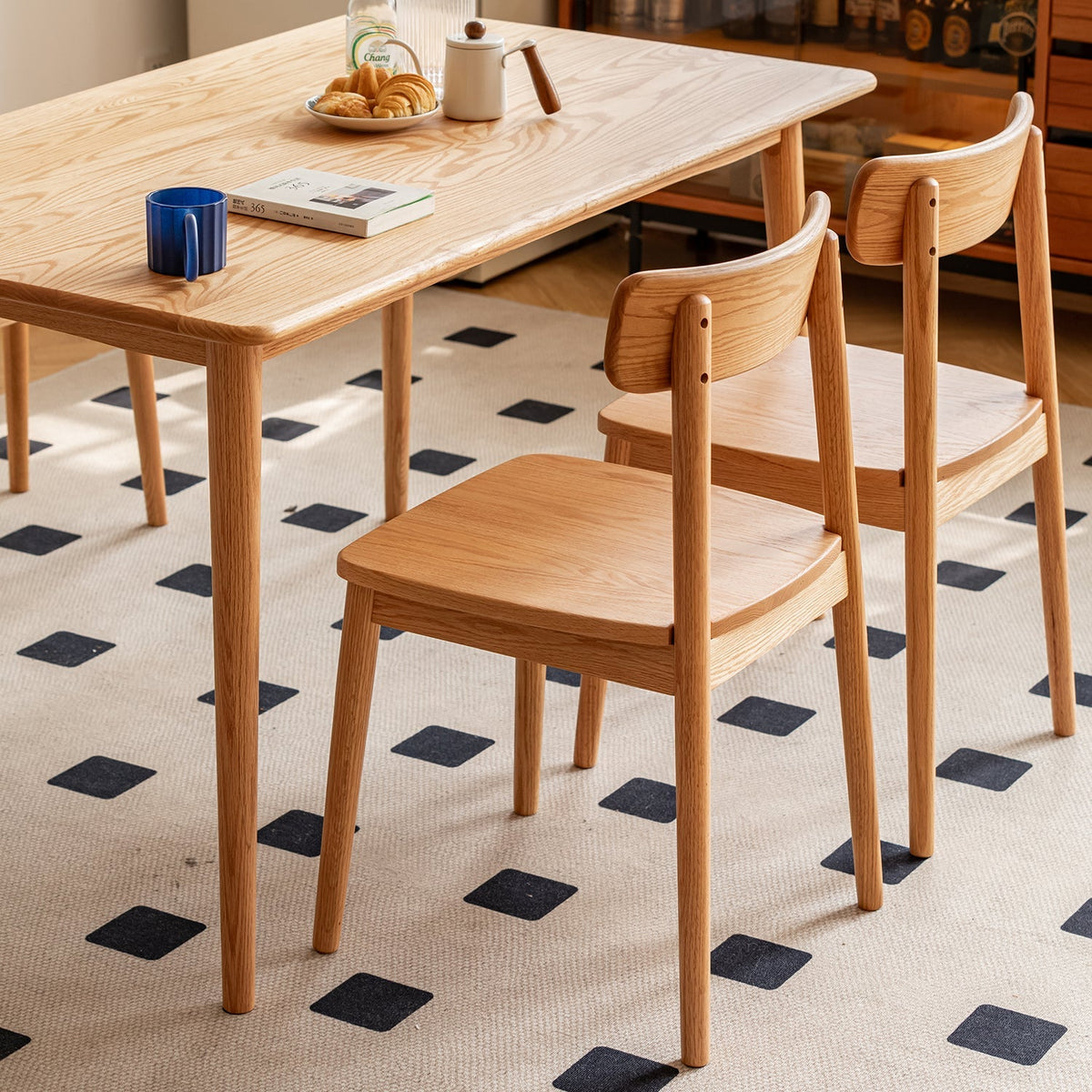 Scandinavian Oak Wood Dining Chair GREEN